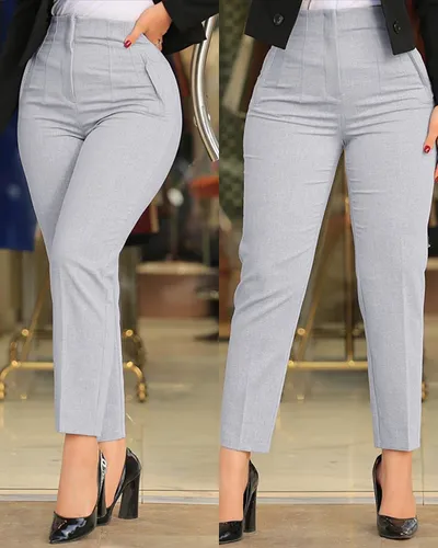 Pantalones De Vestir Elegantes De Cintura Alta Para Mujer