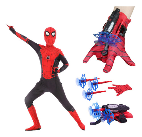 Traje De Cosplay De Spiderman Far From Home+lanzador De Guan