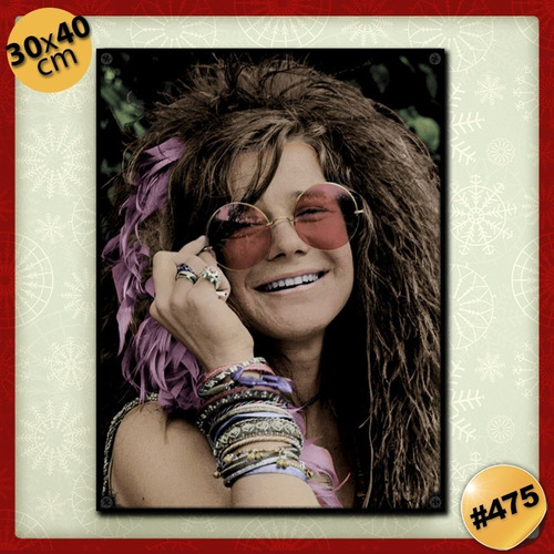 #475 - Cuadro Vintage 30 X 40 - Janis Joplin Blues Rock