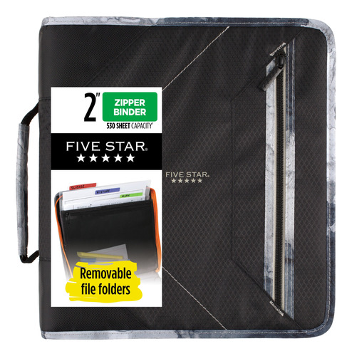 Carpeta Con Cierre Five Star Para Hojas Y Folders, 3 Arillos