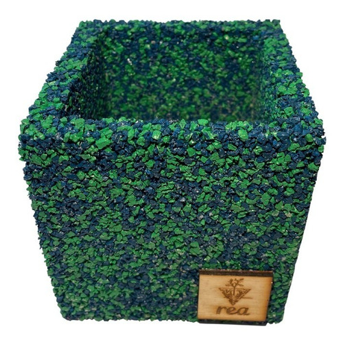 Imagen 1 de 3 de Macetero Cubo Mini De Caucho Reciclado