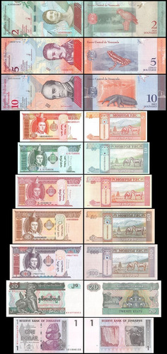 100 Billetes Antiguos Sin Circular De Todo El Mundo