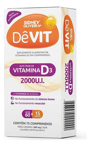 Vitamina D 3 Dêvit 2000ui Sistema Imune Sidney Oliveira C 75