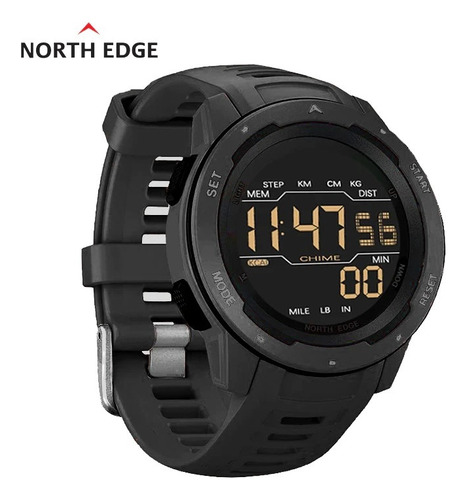 Reloj North Edge Mars Podómetro Contador Calorías Negro