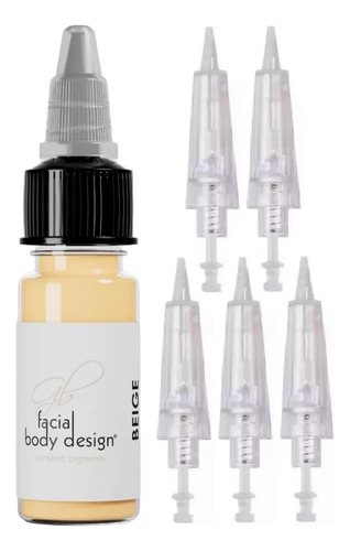 Pigmento Micropigmentacion Inorganic+5 Cartuchos Biouty 3p/r Beige