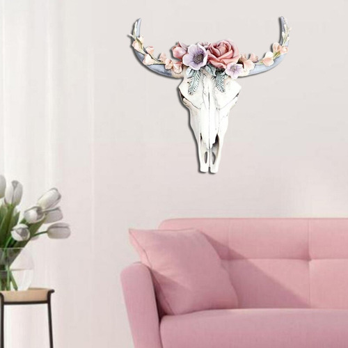 Calavera De Vaca Rústica, Imitación De Taxidermia, Cabeza De