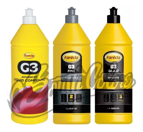 Kit De Pulido Pastas De Pulir Paso 1 2 3 Farécla G3 X 500ml