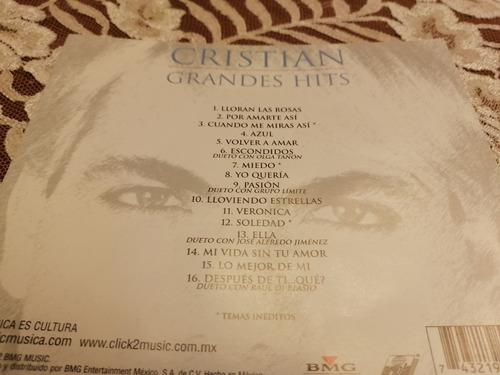 Cd Cristian Castro Grandes Hits Balada Pop Fans (Usado)