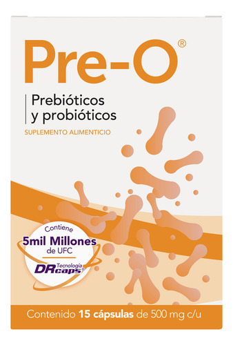 Pre-o Prebióticos Y Probióticos 15 Capsulas Sabor Sin Sabor