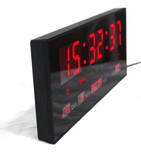 Relógio De Parede Led Digital Termômetro Alarme Calendário