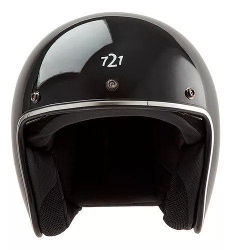 Casco Moto Abierto Hawk 721 Negro Brillante Todos Los Talles