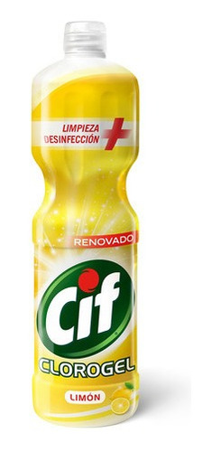 Imagen 2 de 2 de Cif Clorogel Limpiador Y Desinfectante Limón 900ml