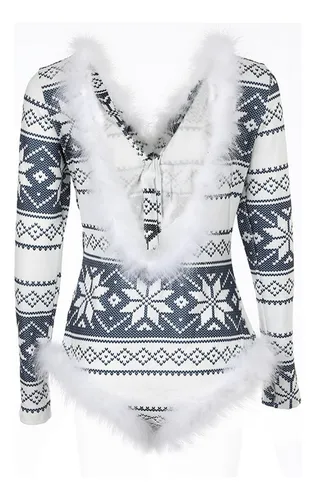 Pijama Para Mujer Con Estampado De Copos De Nieve Navideños