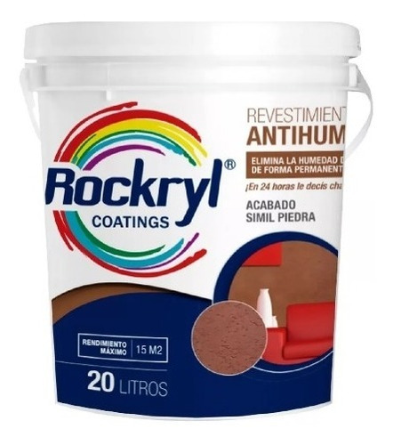 Pintura Antihumedad Rockryl® 20 Lt Para Humedad De Cimientos