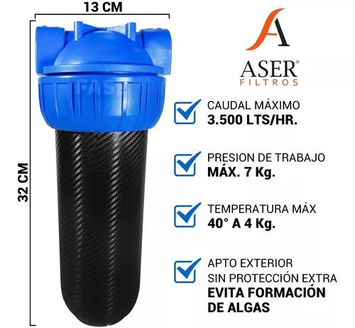 GENERICO Filtro de agua antisarro triple 10x25 polifosfato