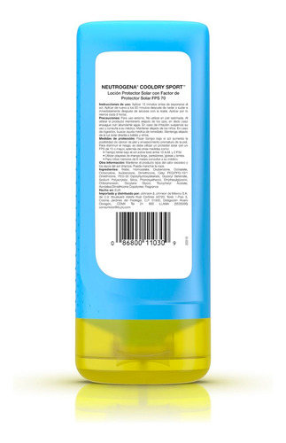 Protector solar Neutrogena Cooldry 70FPS en spray 147mL