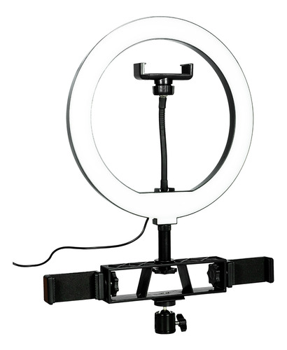 Iluminación Gadnic Con Anillo De Luz Y Soporte Con Control Estructura Negro Luz Blanco