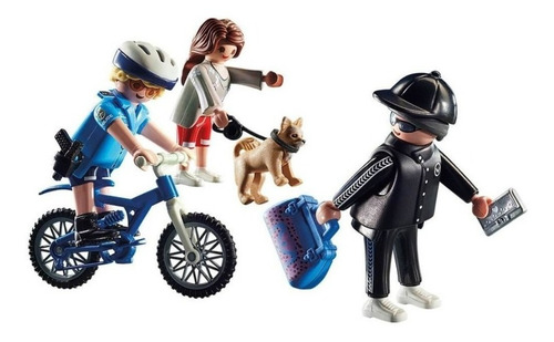 Imagen 2 de 7 de Playmobil 70573 City Action Bici Policial Persecucion Ladron