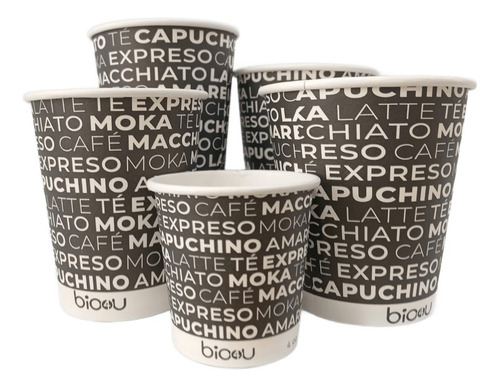 Vaso De Carton Para Café Encerado Biodegradable 16 Oz 1000pz Color Negro