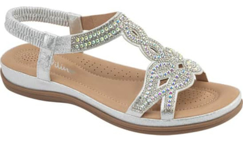 Sandalia Confort Con Brillos Mujer Vi Line Plata