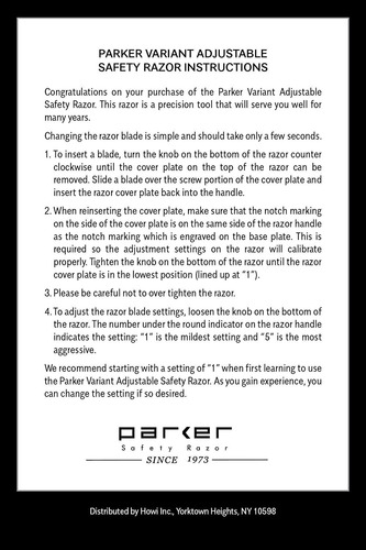 Navaja Ajustable Con Seguridad De Doble Borde Parker Variant