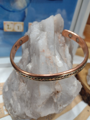 Pulsera Cobre Macizo De La India Magnética ( 4 Imánes) Cobre 7 Cm 7 Cm