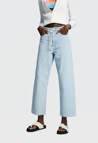 Jeans Dad Fit Con Cordon Mujer Esprit 033ee1b304