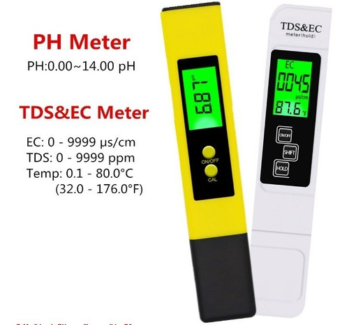 Medidor De Prueba De Calidad Del Agua Tds Ph Ec Temperatura