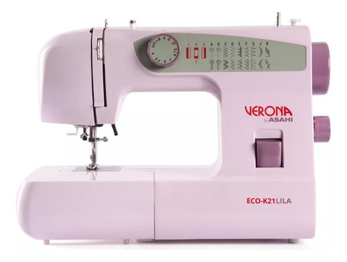 Máquina De Coser Verona Eco-k21 21 Diseños De Punta Lila