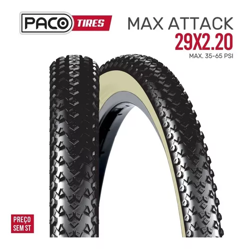 2 Pneus 29X2.20 Faixa Bege Paco Sri-96 + Câmaras + Antifuro em