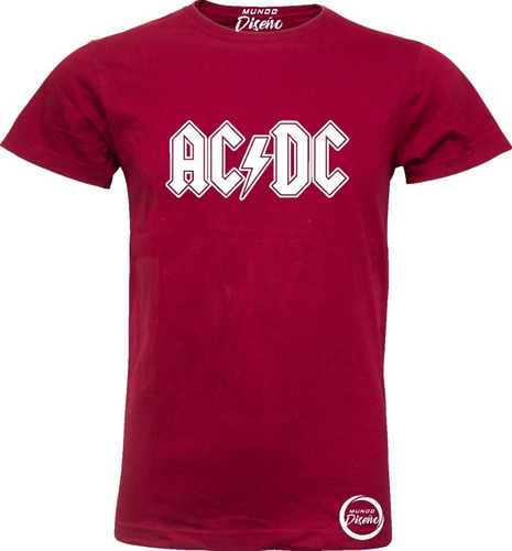 Polera De Hombre Manga Corta Ac Dc Clasico