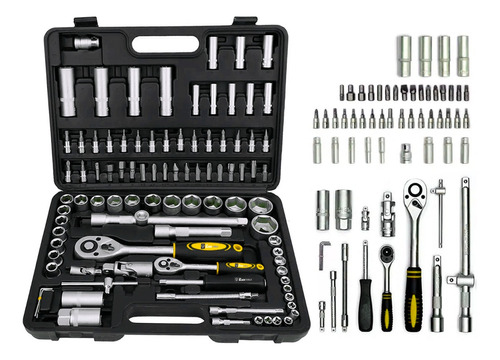 Kit Jogo De Soquetes Encaixe 1/4 E 1/2 Pol. 94 Pçs C/ Maleta