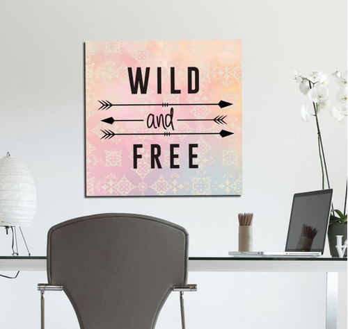 Vinilo Decorativo 30x30cm Wild Free Libertad Frases