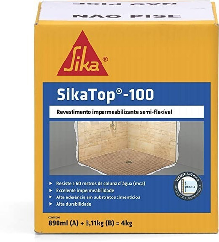 Sikatop 100 Revestimento Impermeabilizante Sika 4kg