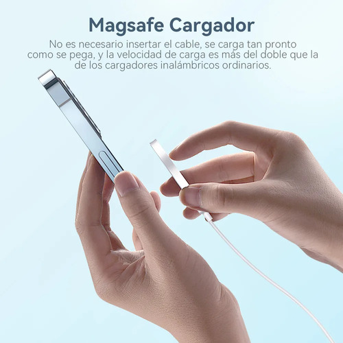3 Kit Cargador 20w Tipo C + Cable +inalámbr Magnético Blanco