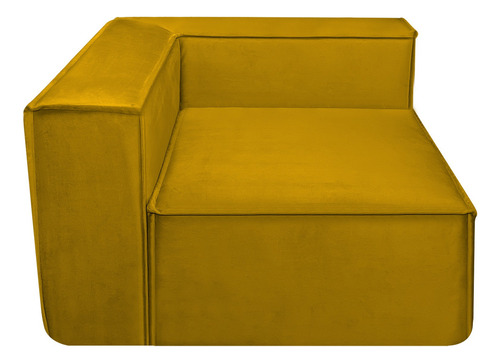 Sillón Modulo Esquinero Latt Terciopelo Lennon Color Mostaza