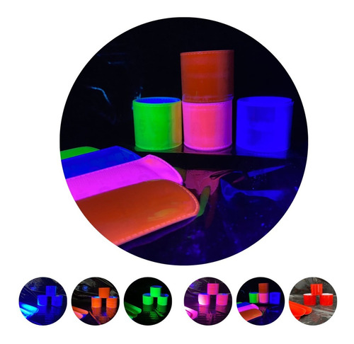Imagen 1 de 10 de Pulsera Flúo Fluor Luz Uv X25 Cotillon Carioca Fluo