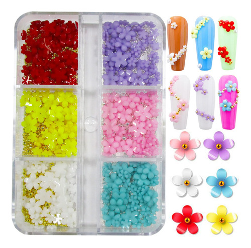 Kit De Decoración Floral Para Uñas Loveourhome, 4 Cajas De F