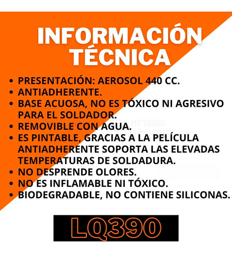 Antiadherente Aerosol Para Soldar Lusqtoff Mig Mag 440cc