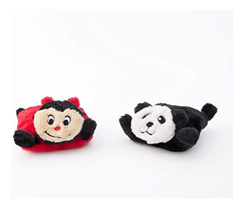 Zippypaws Squeakie Pads - Paquete De 2, Ladybug, Panda