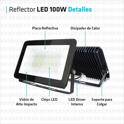 Imagen 3 de 10 de Reflector Led 100w Multiled Alta Potencia Foco Futbol Mfull