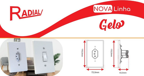 Kit C/20 Und Tomada Simples Vermelha - 20a 2p+t C/ Placa 4x2