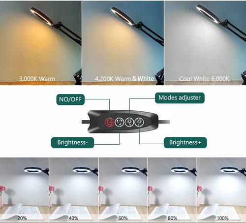 Lupa Con Luz Y Soporte, Lámpara De Aumento 10x, Lupa De E...