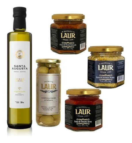 Aceite Santa Augusta Arbequina +aceitunas+ Pastas X 3 Un