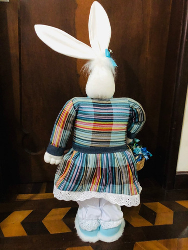 Imagem 4 de 4 de Coelha Vestido Tecido Azul 85cm