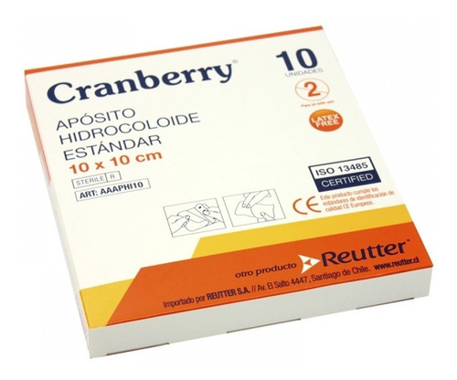 Apósito Hidrocoloide Cranberry 10x10 Cms 10 Unidades