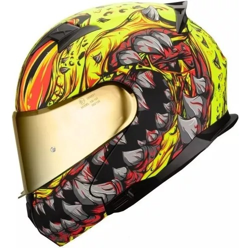 Casco Abatible Hax Amatista Mutant Amarillo