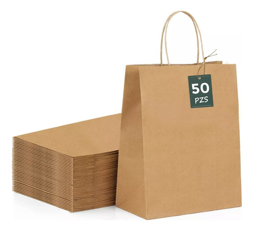 50 Bolsas De Papel Ecológicas Portátil Decorativas Regalo