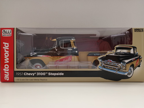 Auto World Chevy Stepside 1957 Escala 1:18 Negro (Usado)