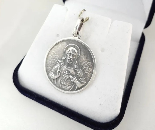 Medalla Sagrado Corazon Jesus 24 Mm 5gr Plata Kendra Joyas